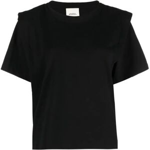 Isabel Marant Étoile , Black Zelitos T-Shirt with Padded Shoulders ,Black female, Sizes: XS, M