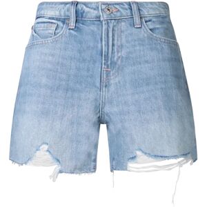 7 For All Mankind , Blue Cotton High-Rise Raw-Cut Shorts ,Blue female, Sizes: W27, W26, W25, W28