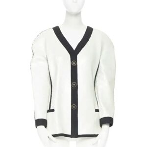 Chanel Vintage , Pre-owned Polyester outerwear ,White female, Sizes: XL