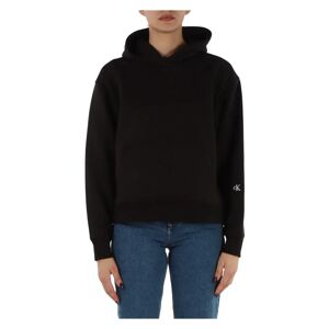 Calvin Klein Jeans , Logo Print Hoodie ,Black female, Sizes: XS, M, L, S