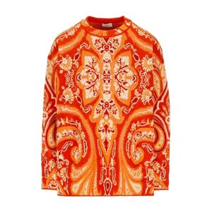 Etro , Cozy Orange Intarsia Sweater ,Orange female, Sizes: S, 2XS, M