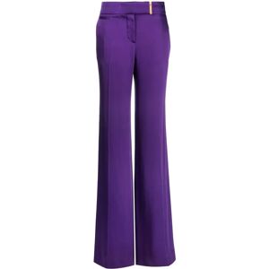 Tom Ford , Satin Wide-Leg Trousers ,Purple female, Sizes: 2XS