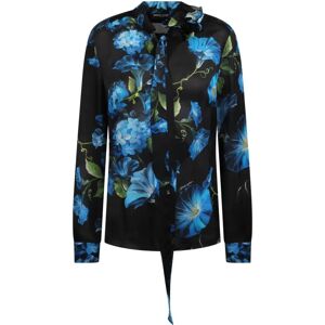 Dolce & Gabbana , Flower-print silk shirt with faux-flower detailing ,Multicolor female, Sizes: L