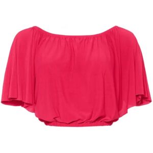 Dolce & Gabbana , Solal Cropped Top - Coral Pink Stretch Blouse ,Pink female, Sizes: M, S