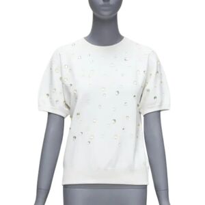 Chanel Vintage , Pre-owned Cotton tops ,White female, Sizes: S