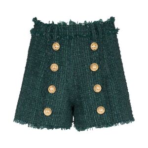 Balmain , High-waisted Button Shorts ,Green female, Sizes: XS