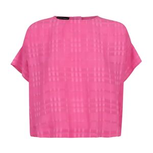 Emporio Armani , Summer Checkered Blouse ,Pink female, Sizes: XS