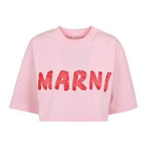 Marni , Women's Clothing T-Shirts & Polos Pink & Purple Ss24 ,Pink female, Sizes: XS