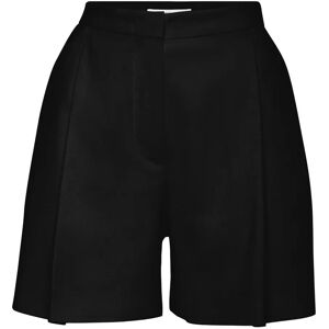 MVP wardrobe , High-Waisted Flared Shorts with Front Pleats ,Black female, Sizes: 2XS