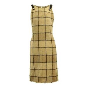 Chanel Vintage , Pre-owned Wool dresses ,Yellow female, Sizes: S