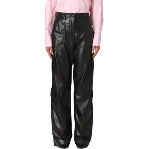 Msgm , Leather Trousers ,Black female, Sizes: S, XS