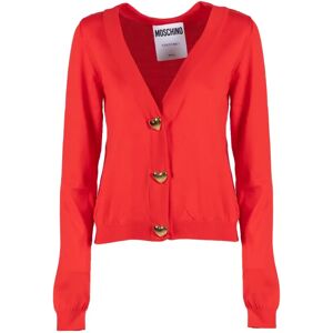 Moschino , Heart Button Cardigan ,Red female, Sizes: XS, M