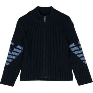 Armani , Chunky Knit Zip Cardigan ,Blue unisex, Sizes: 3 Y, 2 Y, 12 M