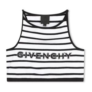 Givenchy , Kids White Striped Logo Top ,White female, Sizes: 10 Y, 14 Y