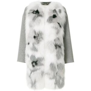 Fendi , Gray Fur Trim Cashmere Coat Aw22 ,Multicolor female, Sizes: 2XS, XS