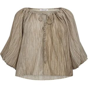 Co'Couture , Softcc Dye Puff Blouse Walnut ,Beige female, Sizes: L, XL, S, M, XS