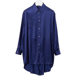 MM6 Maison Margiela , S52Dt0020-S54450 Casual Oversized Satin Blouse ,Blue female, Sizes: S, 2XS