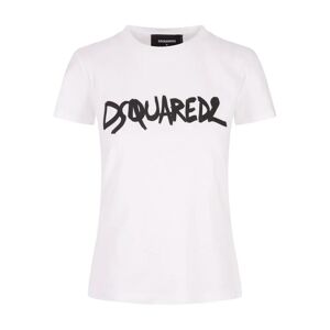 Dsquared2 , White Cotton Jersey Crew Neck T-shirt ,White female, Sizes: S, XS, M, L