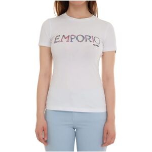 Emporio Armani , Contrast Logo Slim Fit Tee ,White female, Sizes: XL