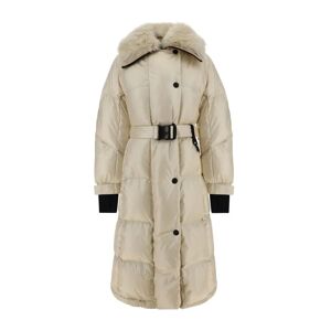Moncler , Beige Padded Jacket with Removable Fur ,Beige female, Sizes: XS