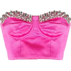 Amen , Crystal Fuchsia Crop Top ,Pink female, Sizes: M, XS