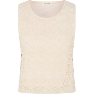 Soaked in Luxury , Feminine Lace Top Whisper White ,Beige female, Sizes: M