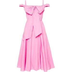 Patou , Rose Pink Off-Shoulder Midi Dress ,Pink female, Sizes: S, M