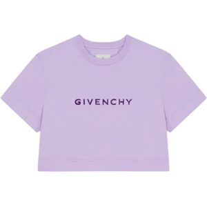 Givenchy , Lilac Cotton T-shirt with Givenchy Emblem ,Purple female, Sizes: XS