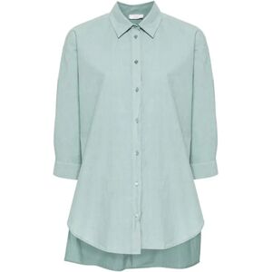 Peserico , Pale Blue Cotton V-Neck Shirt ,Blue female, Sizes: XL