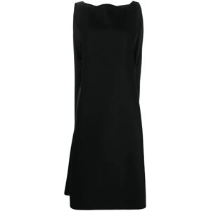 Maison Margiela , Black Wool A-Line Midi Dress ,Black female, Sizes: 3XS