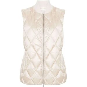 Peserico , Quilted Bead-Embellished Puffer Vest ,Beige female, Sizes: S, XL, M