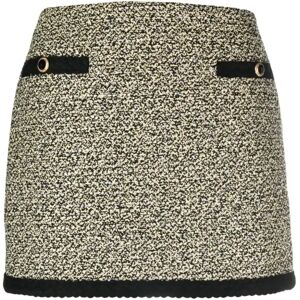 Alessandra Rich , Yellow Black Sequin Tweed Mini Skirt ,Yellow female, Sizes: XS