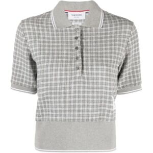 Thom Browne , Stylish T-shirts and Polos ,Gray female, Sizes: XS, 2XS