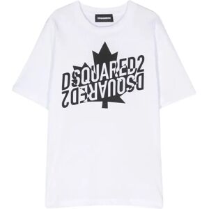 Dsquared2 , Maxi Logo Cotton T-shirt ,White unisex, Sizes: 14 Y, 16 Y, 8 Y