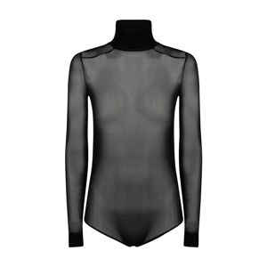 Maison Margiela , Black Rayon Viscosa Turtleneck Bodysuit ,Black female, Sizes: XS, S, 2XS