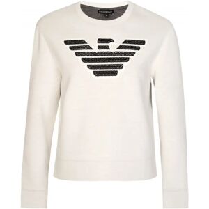 Armani , Neoprene Sweatshirt with Eagle Logo ,White unisex, Sizes: 3 Y