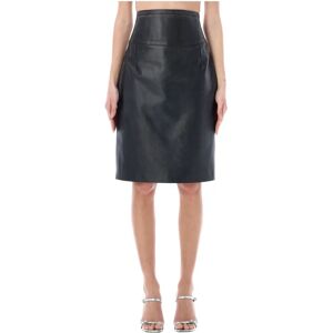 Givenchy , Leather Midi Skirt ,Black female, Sizes: S