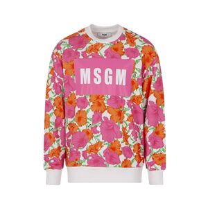 Msgm , Floral Print Cotton Sweatshirt ,Multicolor unisex, Sizes: 12 Y, 14 Y