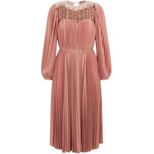 Elisabetta Franchi , Rose Gold Empire Style Sequin Dress ,Pink female, Sizes: S