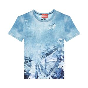 Diesel , Abstract Camouflage Cropped Top ,Blue female, Sizes: XS, S
