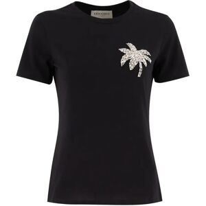 Ermanno Scervino , Embroidered Cotton T-shirt ,Black female, Sizes: S, M, XL, L