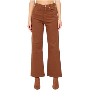 Federica Tosi , Bronze High Waist Wide Leg Jeans ,Brown female, Sizes: W24, W27