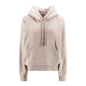 Off White , Pink Oversize Hooded Sweatshirt ,Pink female, Sizes: S, XS