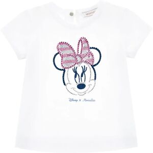 Monnalisa , White T-shirts and Polos with Minnie Print ,White female, Sizes: 6 M