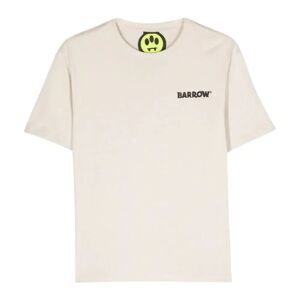 Barrow , Beige Kids T-shirt with Smile Print ,Beige unisex, Sizes: 8 Y