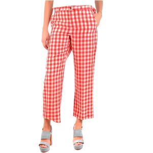 RED Valentino , Wide Leg Checkered Pants ,Red female, Sizes: M