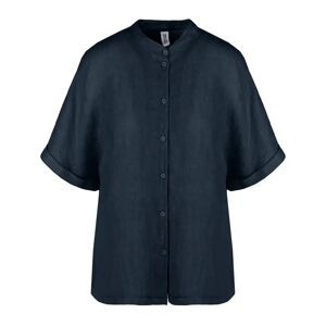 BomBoogie , Korean Linen Shirt ,Blue female, Sizes: XS, S, M, L, XL