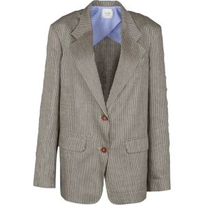 Alysi , Striped Linen Blazer ,Beige female, Sizes: XS, M