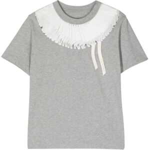 Maison Margiela , Grey Kids T-shirt with Collar Design ,Gray female, Sizes: 8 Y, 10 Y, 12 Y