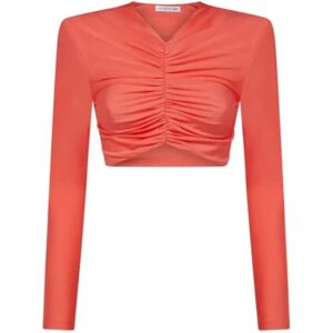 Amen , Lycra Crop Top ,Orange female, Sizes: S, M